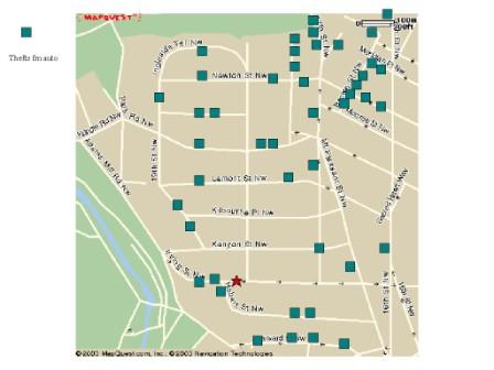 map of thefts from auto, Mt Pleasant